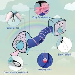 Fuegobird Kattentunnel - Tent+Tunnel 3 In 1 - Blauw/Roze -Hondenbenodigdheden 1200x1200 1841