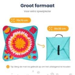 Snuffelmat 70x70cm Inclusief Rubberen Massage Bal & E-book - Speelmat Hond - Denkspel Hond - Puppy Speelgoed - Anti Schrok Mat - Honden Snoepjes - Cadeau Tip -Hondenbenodigdheden 1200x1200 1849
