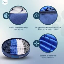 Pawzle Snuffelmat Hond - Likmat - Anti Schrokbak - Honden Speelgoed Intelligentie - Puppy - Inclusief Speelbal - 50x50cm - Blauw -Hondenbenodigdheden 1200x1200 1864