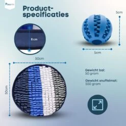 Pawzle Snuffelmat Hond - Likmat - Anti Schrokbak - Honden Speelgoed Intelligentie - Puppy - Inclusief Speelbal - 50x50cm - Blauw -Hondenbenodigdheden 1200x1200 1866