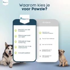 Pawzle Snuffelmat Hond - Likmat - Anti Schrokbak - Honden Speelgoed Intelligentie - Puppy - Inclusief Speelbal - 50x50cm - Blauw -Hondenbenodigdheden 1200x1200 1870