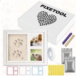 PIXETOOL Fotolijst Kleiafdruk - Gipsafdruk - Pootafdruk Hond - Puppy Speelgoed - Cadeau Voor Man - Cadeau Voor Vrouw - 3D Collage - 54 Extra Letters -Hondenbenodigdheden 1200x1200 2187