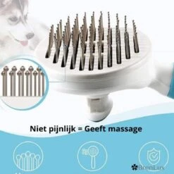 Merkloos Dierenborstel - Haarborstel Huisdieren - Borstel Voor Vacht Huisdier - Borstel Kat - Borstel Hond - Makkelijk Haar Verwijderen Met één Klik - Inclusief Speeltje - Kam Huisdier - Vachtverzorging - Massage -Hondenbenodigdheden 1200x1200 245