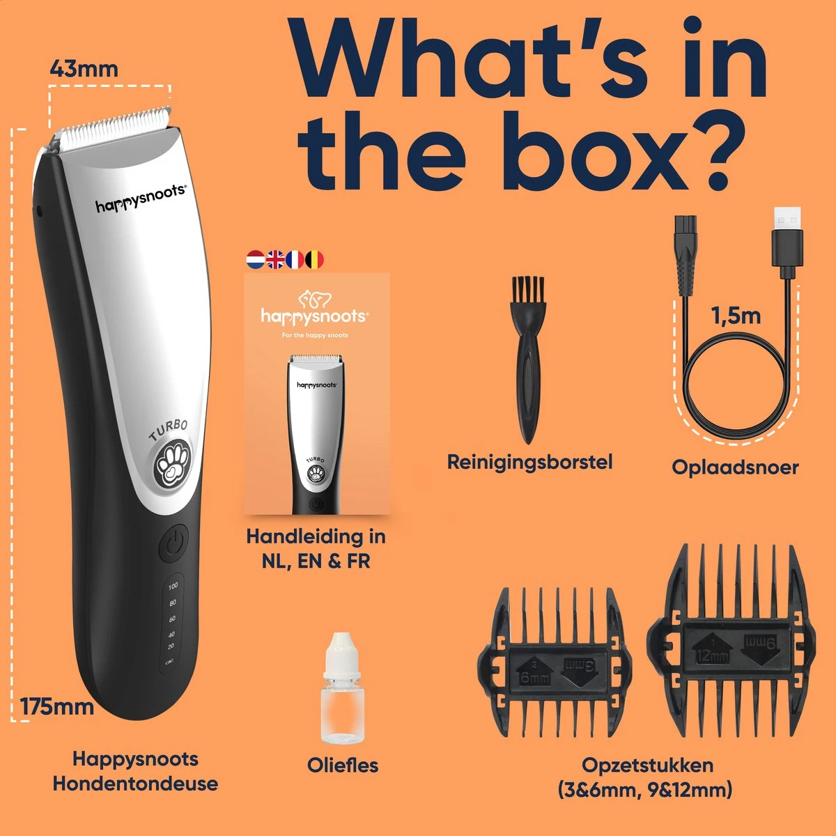 Happysnoots Hondentondeuse Draadloos Voor Dikke Vacht - Tondeuse Hond & Kat - Hondentrimmer - Professioneel Dieren Tondeuse 12 Happysnoots Hondentondeuse Draadloos Voor Dikke Vacht - Tondeuse Hond & Kat - Hondentrimmer - Professioneel Dieren Tondeuse - Afbeelding 10