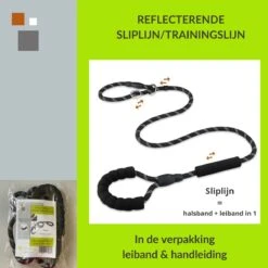 1FORME Hondenriem 15-25kg - Sliplijn Hond REFLECTEREND 2m, 1cm Ø - Jachtlijn 2 Ergonomische Handvaten - Dubbel Stop -Hondenbenodigdheden 1200x1200 46