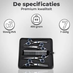 VoordeelShop 7-Delige Huisdier Knipset Met Etui - Trimmen Hond - Honden Schaar - Effileerschaar Hond - Huisdier Trimmer - Huisdier Knippen - Knipschaar Haar - Haar Schaar - Kapper - Kapperset - Scharenset -Hondenbenodigdheden 1200x1200 467