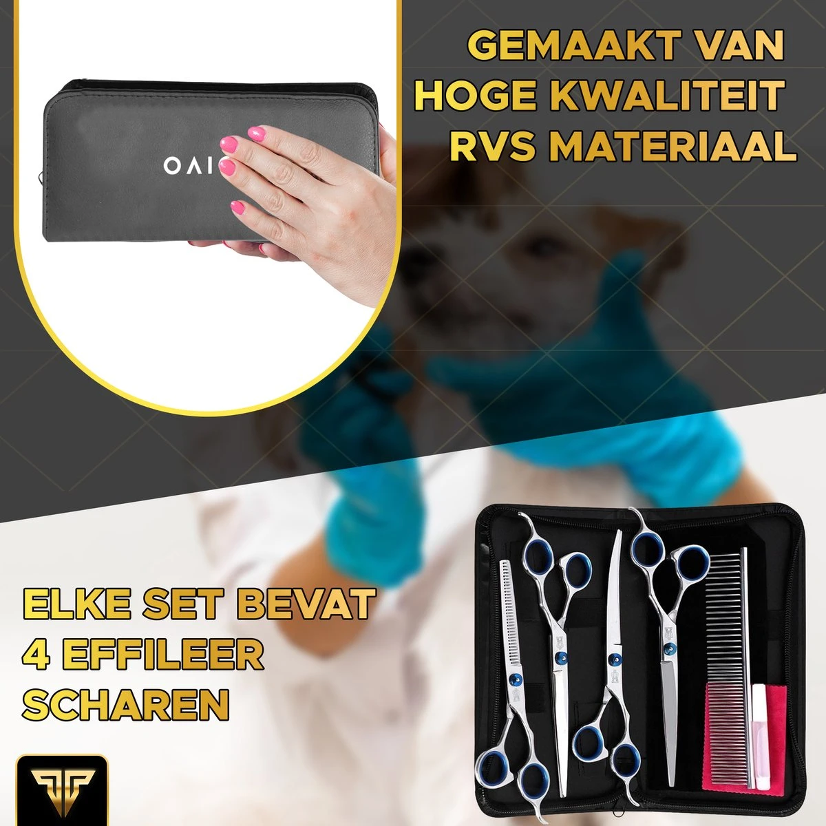 Toivo Schaar Voor Dieren - Zilver - Effileerscharen - Honden Scharenset - Dierenschaar - Set 5 Stuks - Trimscharen - Trimset - Uitdunschaar Hond - Schaar Honden 6 Toivo Schaar Voor Dieren - Zilver - Effileerscharen - Honden Scharenset - Dierenschaar - Set 5 Stuks - Trimscharen - Trimset - Uitdunschaar Hond - Schaar Honden - Afbeelding 4