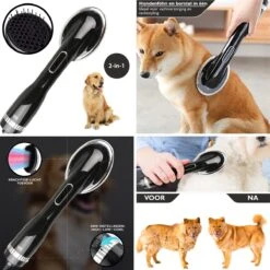 RoiPets® Hondenfohn 2 In 1 – 1000W - Honden Droger – Met Borstel - Waterblazer - Haar Verzorging - Honden Borstel Zwart - Honden/Katten/Dieren -Hondenbenodigdheden 1200x1200 497
