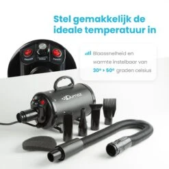 Qumax Professionele Hondenföhn Met 4 Opzetstukken – Waterblazer Voor Honden – Stil Design – Compact En Modern - Zwart -Hondenbenodigdheden 1200x1200 513