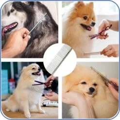 TwinQ Vachtverzorgingsset Hond/kat - Professionele 2-zijdige Ondervacht Kam - Klittenkam Voor Honden En Katten - Verwijderd Klitten En Voorkomt Haaruitval - Incl. Vlooienkam En Tandenborstel -Hondenbenodigdheden 1200x1200 574