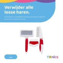 YUNICS® Hondenborstel Set - Hondenkam - Klittenkam – Slicker - Borstelset – Hondenhaar - Haarverzorging - Dierenverzorging - 3 Delig -Hondenbenodigdheden 1200x1200 589
