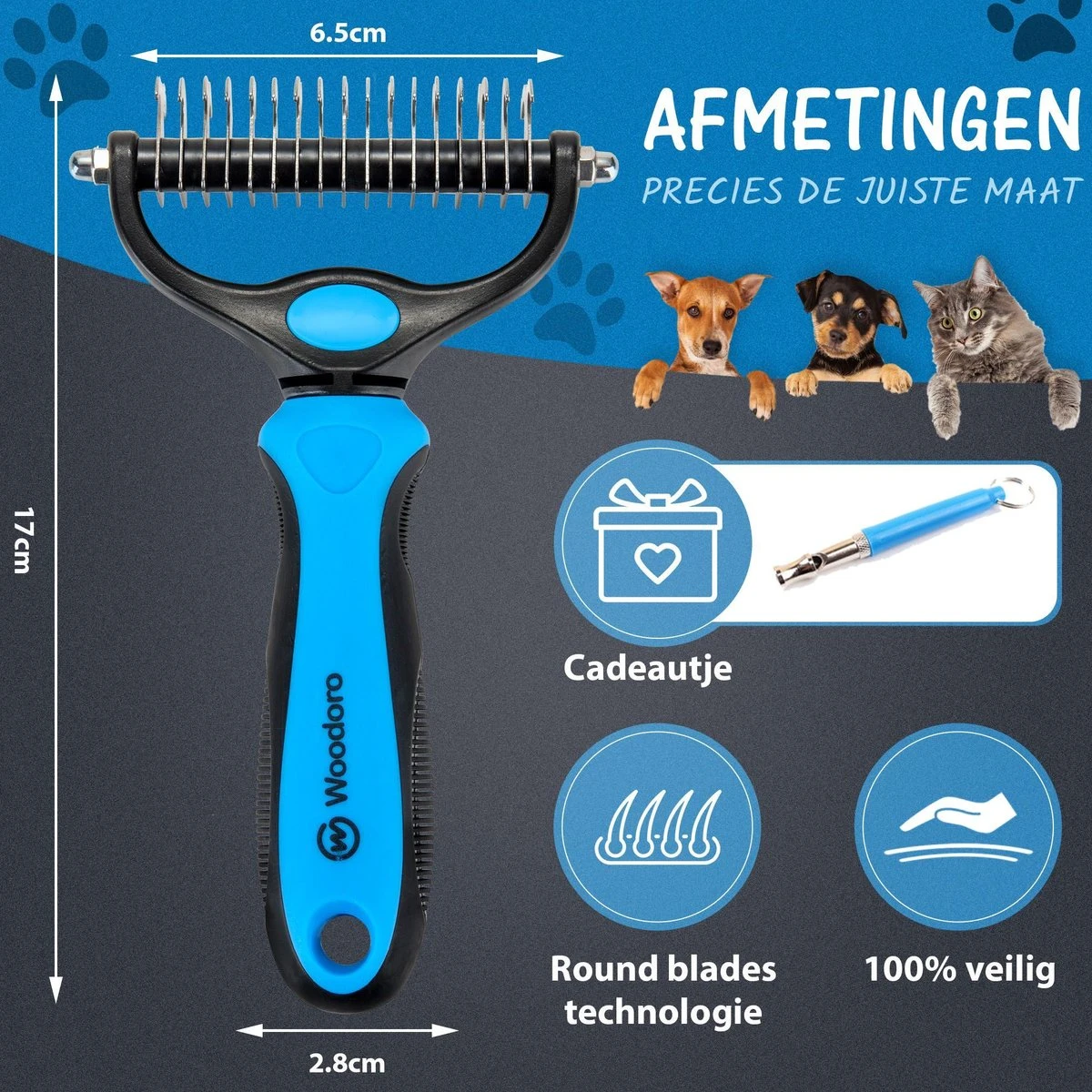 Hoogwaardige 2-Zijdige Hondenkam Hondenborstel Borstel Hond Klittenkam - Ondervacht Kam - Honden Borstel - Honden Kam - Hondenborstel Langharig - Hondenborstel Kortharig - Verwijdert Klitten - Voorkomt Verharing - Blauw - Woodoro 7 Hoogwaardige 2-Zijdige Hondenkam Hondenborstel Borstel Hond Klittenkam - Ondervacht Kam - Honden Borstel - Honden Kam - Hondenborstel Langharig - Hondenborstel Kortharig - Verwijdert Klitten - Voorkomt Verharing - Blauw - Woodoro - Afbeelding 5