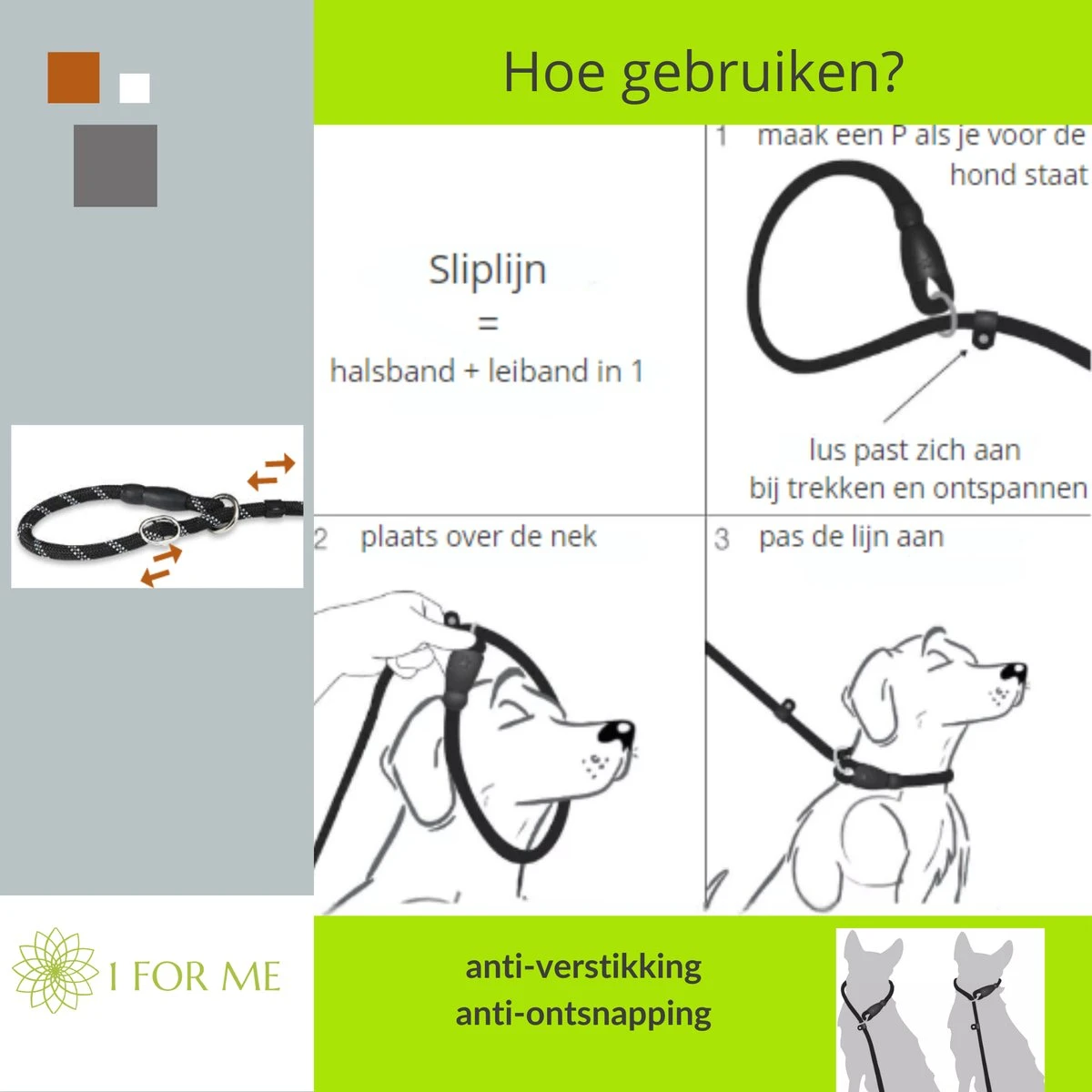 1FORME Hondenriem 15-30kg - Sliplijn Hond REFLECTEREND 2m, Ø 1.2cm - Jachtlijn 2 Ergonomische Handvaten - Dubbel Stop 12 1FORME Hondenriem 15-30kg - Sliplijn Hond REFLECTEREND 2m, Ø 1.2cm - Jachtlijn 2 Ergonomische Handvaten - Dubbel Stop - Afbeelding 10