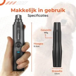 PetGoods Elektrische Nagel Vijl Voor Huisdieren - Incl. 2 Vijlen - Honden/Katten/Dieren - Draadloos 18 PetGoods Elektrische Nagel Vijl Voor Huisdieren - Incl. 2 Vijlen - Honden/Katten/Dieren - Draadloos -Hondenbenodigdheden 1200x1200 633