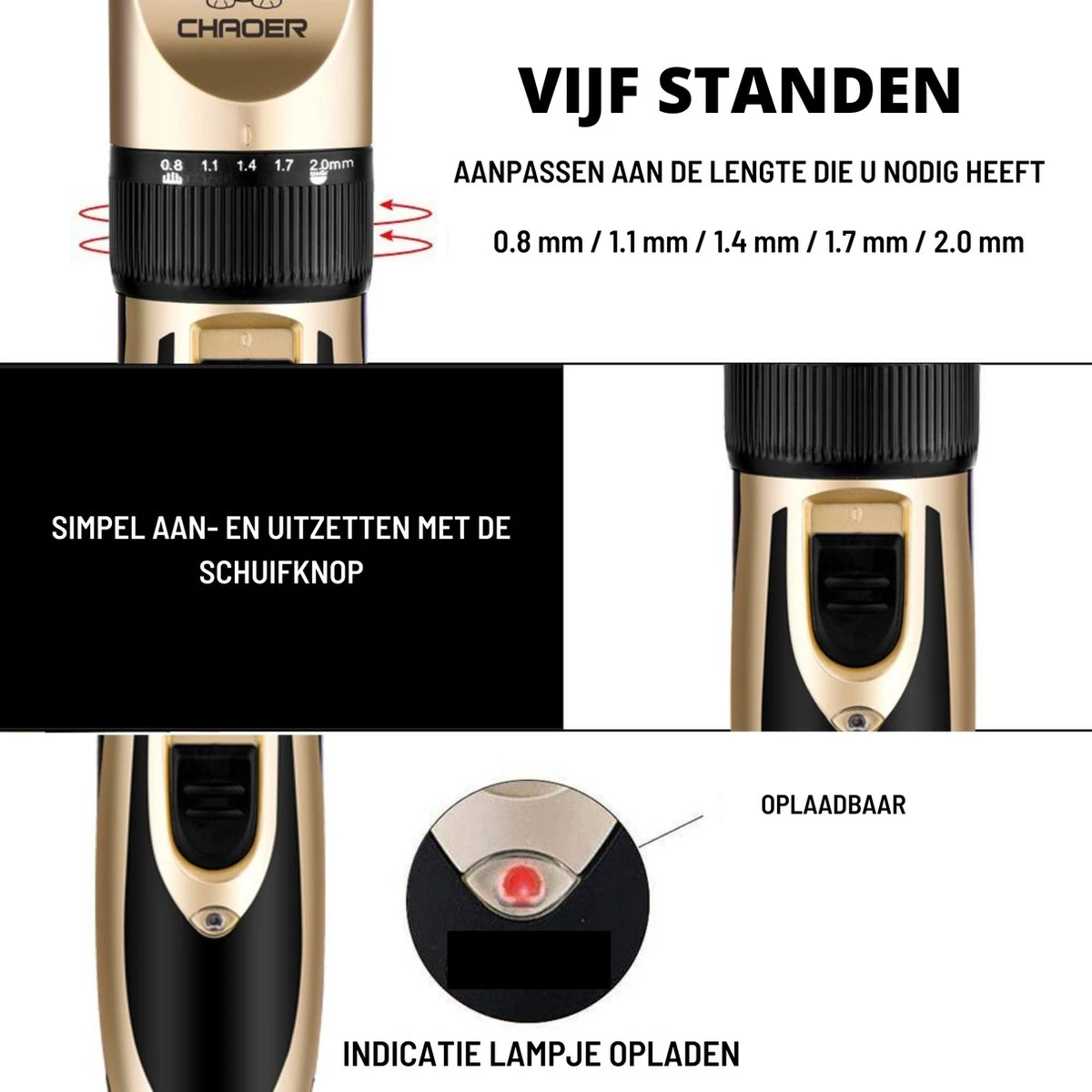 Thuys Hondentondeuse Set Voor Dikke Vacht - Tondeuse Set Voor Honden Draadloos - Set Voor Langharige Honden Met 4 Opzetstukken 6 Thuys Hondentondeuse Set Voor Dikke Vacht - Tondeuse Set Voor Honden Draadloos - Set Voor Langharige Honden Met 4 Opzetstukken - Afbeelding 4