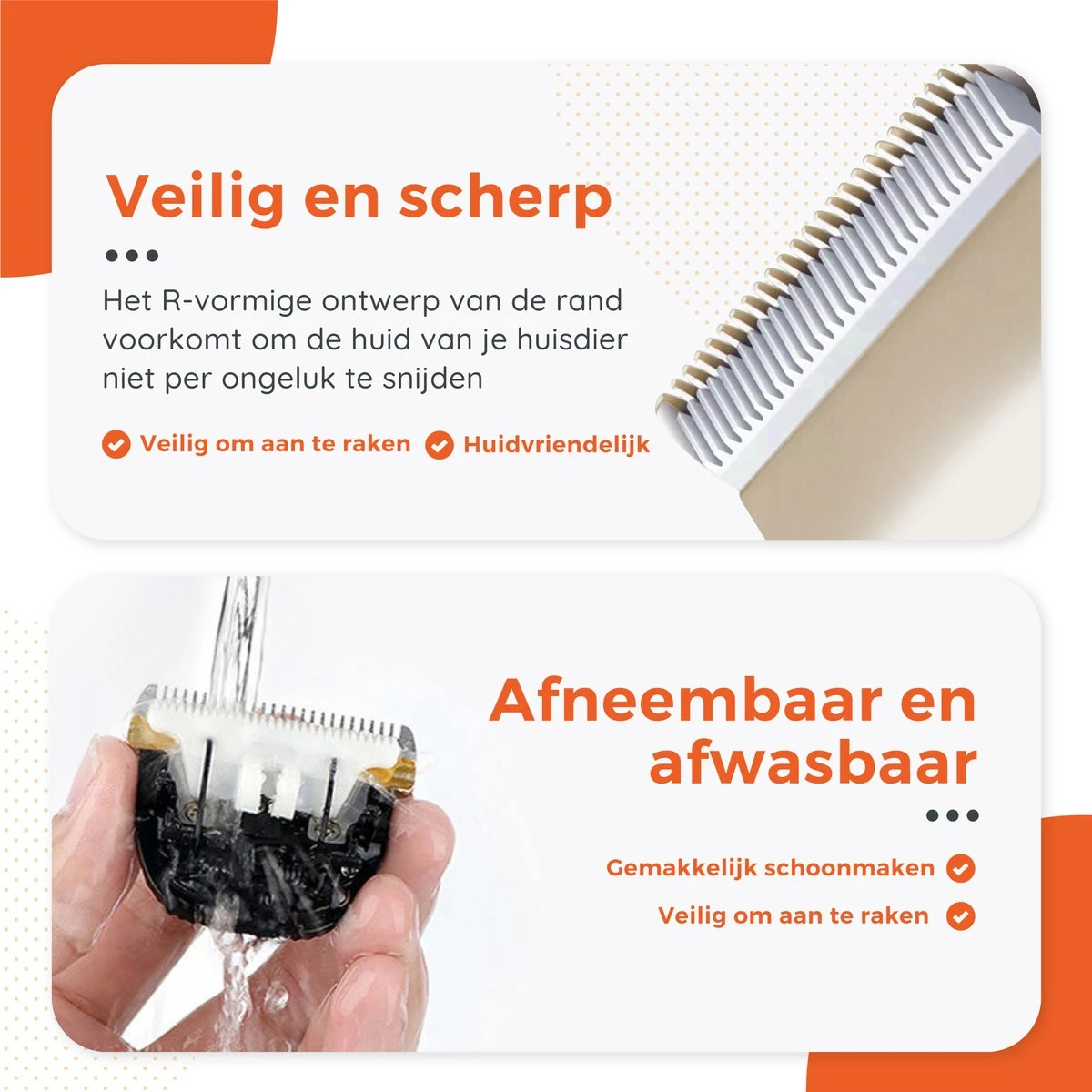 PetGoods Hondentondeuse - 10 Delige Set - Katten & Honden - Draadloos - Low Noise - Incl. Schaar, Nagelknipper, Vijl & Kam 8 PetGoods Hondentondeuse - 10 Delige Set - Katten & Honden - Draadloos - Low Noise - Incl. Schaar, Nagelknipper, Vijl & Kam - Afbeelding 6