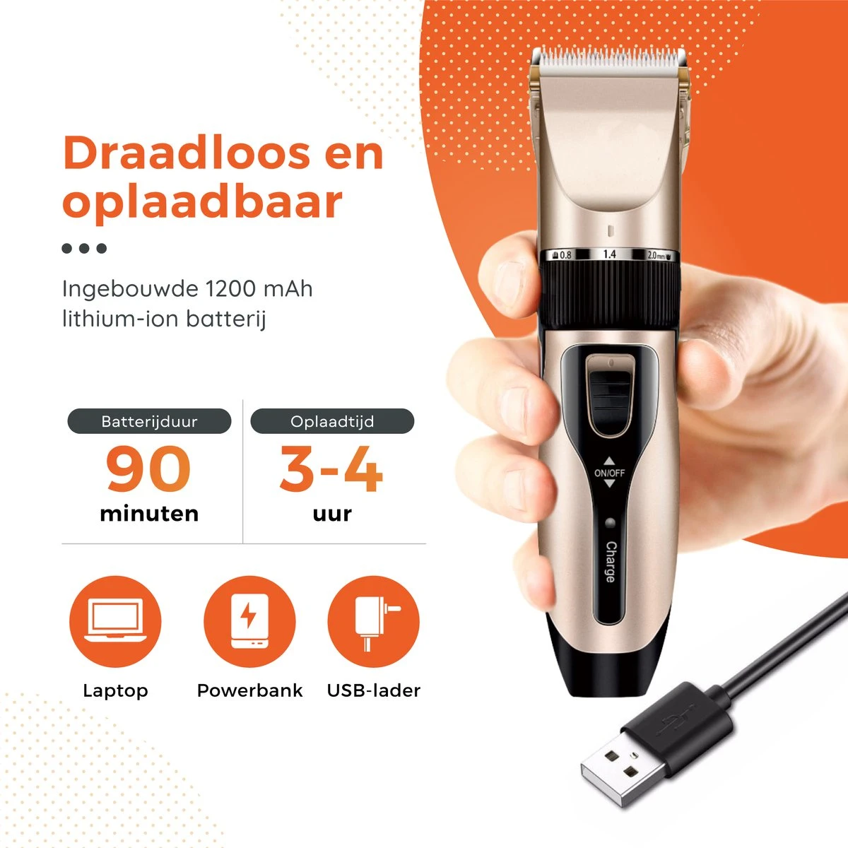 PetGoods Hondentondeuse - 10 Delige Set - Katten & Honden - Draadloos - Low Noise - Incl. Schaar, Nagelknipper, Vijl & Kam 10 PetGoods Hondentondeuse - 10 Delige Set - Katten & Honden - Draadloos - Low Noise - Incl. Schaar, Nagelknipper, Vijl & Kam - Afbeelding 8