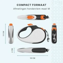 Hondenriem Tape - 5 Meter - Medium - Voor Honden <25 Kg - Zwart-Wit -Hondenbenodigdheden 1200x1200 72