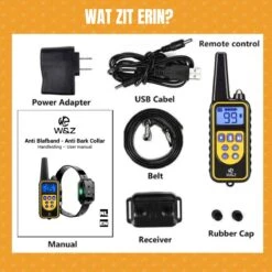 W&Z® Anti Blafband Inclusief Afstandsbediening- 3-60KG - Diervriendelijk - Zonder Schok - Vibratie/Audio/Licht - Anti Blaf Band - Water Bestendig -Hondenbenodigdheden 1200x1200 742