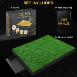 Toivo HondenToilet Kunstgras - Zwart - Geurafstotend - 62 X 49 X 6.6 CM - Honden Wc Outdoor - Zindelijkheidstraining Hond - Puppy Pads - Dierentoilet -Hondenbenodigdheden 1200x1200 876