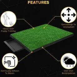 Toivo HondenToilet Kunstgras - Zwart - Geurafstotend - 62 X 49 X 6.6 CM - Honden Wc Outdoor - Zindelijkheidstraining Hond - Puppy Pads - Dierentoilet -Hondenbenodigdheden 1200x1200 877
