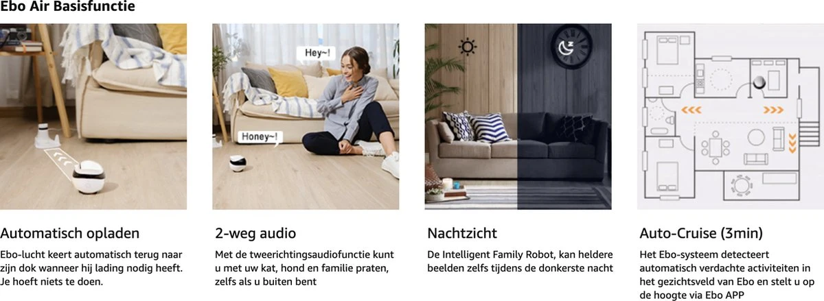 Enabot EBO Air | Laser Kattenspeelgoed | Jouw Smart Katten Gezelschap | Bestuurbaar En Rijdende Robot | Interactief Speelgoed Katten 5 Enabot EBO Air | Laser Kattenspeelgoed | Jouw Smart Katten Gezelschap | Bestuurbaar En Rijdende Robot | Interactief Speelgoed Katten - Afbeelding 3