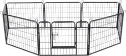 ACAZA Hondenren In 8 Panelen - Hondenkennel - Met Deur - 60 Cm Hoogte - Zwart 16 ACAZA Hondenren In 8 Panelen - Hondenkennel - Met Deur - 60 Cm Hoogte - Zwart -Hondenbenodigdheden 1200x536