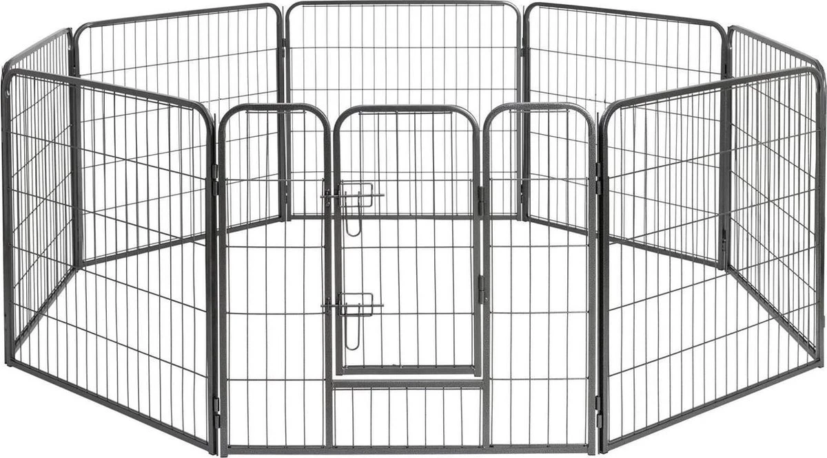 Merkloos Premium Puppyren - 80 Cm Hoog - 640 Cm Omtrek - Hondenren - Hondenhok - Grijs Hamerslag 3 Merkloos Premium Puppyren - 80 Cm Hoog - 640 Cm Omtrek - Hondenren - Hondenhok - Grijs Hamerslag
