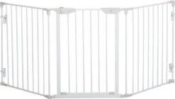 PawHut Afschermhek Voor Honden Veiligheidshek Hondenhek 3 Elementen Kunststof Wit D06-100V01