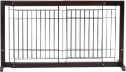 Hondenhek - Traphekje Hond - Traphekje Zonder Boren - Traphekje - BxH 161-97 X 53 Cm - Koffiebruin -Hondenbenodigdheden 1200x690 1