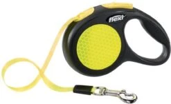Flexi New Neon Tape - Hondenriem - Geel/Zwart - L - 5 M - (<50 Kg) -Hondenbenodigdheden 1200x733