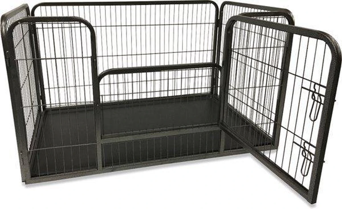MaxxPet Puppyren - Hondenbench - Puppykennel - Hondenren - 125 X 78 X 80 Cm - Zwart 4 MaxxPet Puppyren - Hondenbench - Puppykennel - Hondenren - 125 X 78 X 80 Cm - Zwart - Afbeelding 2
