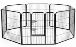 Merkloos Hondenren - Puppyren - Hondenkennel - 8 Kennelpanelen - Staal - 80 Cm Hoog - 640 Cm Omtrek - Uitbreidbaar -Hondenbenodigdheden 1200x737 8