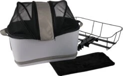 Zoofari Fiets Hondenmand - Max. Belasting: 6 Kg - Met Geïntegreerd Signaaltoon - Ca. 47 X 29 X 45 Cm (l X B X H) - Stevig Metalen Frame Voor Montage Op De Bagagedrager - Met Zijdelingse Gaasafdekkingen Voor Een Goede Luchtcirculatie - Uitneembare Tas -Hondenbenodigdheden 1200x742 4