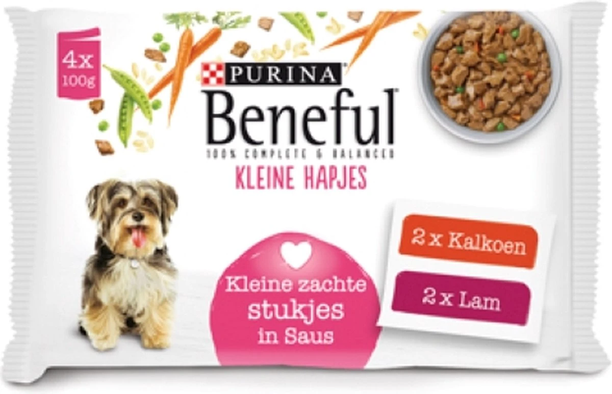 Beneful Pouch - Hondenvoer Kalkoen & Lam In Saus - 40 X 100 G 3 Beneful Pouch - Hondenvoer Kalkoen & Lam In Saus - 40 X 100 G