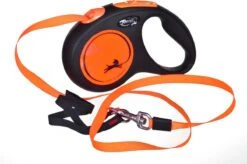 Flexi New Neon Tape - Hondenriem - Zwart/Oranje - M - 5 M - (<25 Kg) -Hondenbenodigdheden 1200x797 1