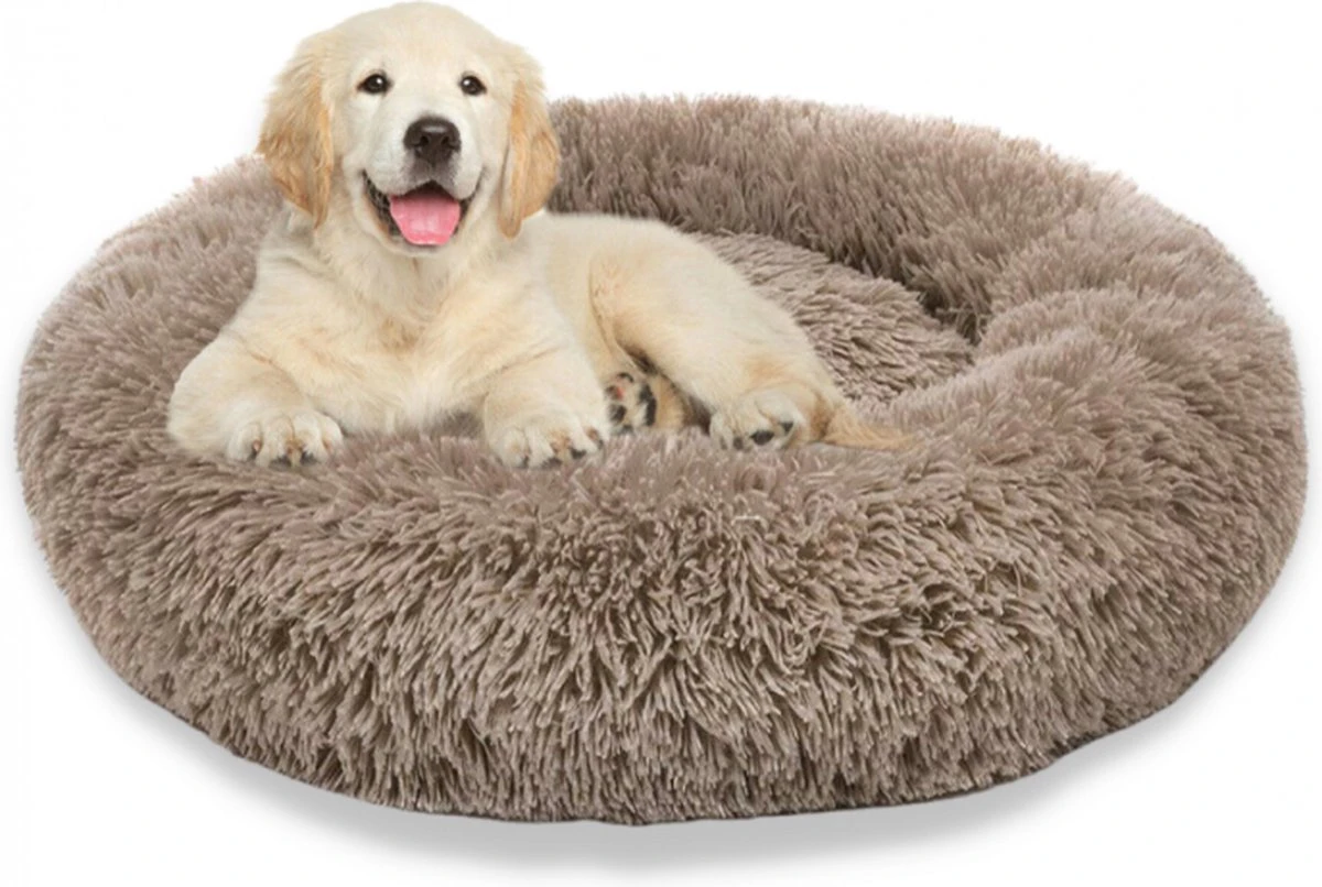 Topmast Fluffy Donut - Dierenmand - Donut Hondenmand - Camel - 40 Cm 3 Topmast Fluffy Donut - Dierenmand - Donut Hondenmand - Camel - 40 Cm