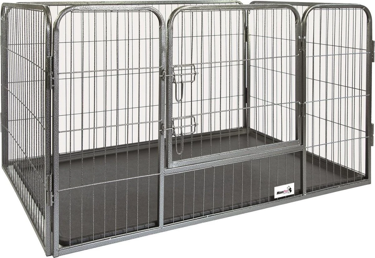 MaxxPet Puppyren - Hondenbench - Puppykennel - Hondenren - 125 X 78 X 80 Cm - Zwart 3 MaxxPet Puppyren - Hondenbench - Puppykennel - Hondenren - 125 X 78 X 80 Cm - Zwart