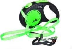 Flexi New Neon Tape - Hondenriem - Zwart/Groen - M - 5 M - (<25 Kg) -Hondenbenodigdheden 1200x826