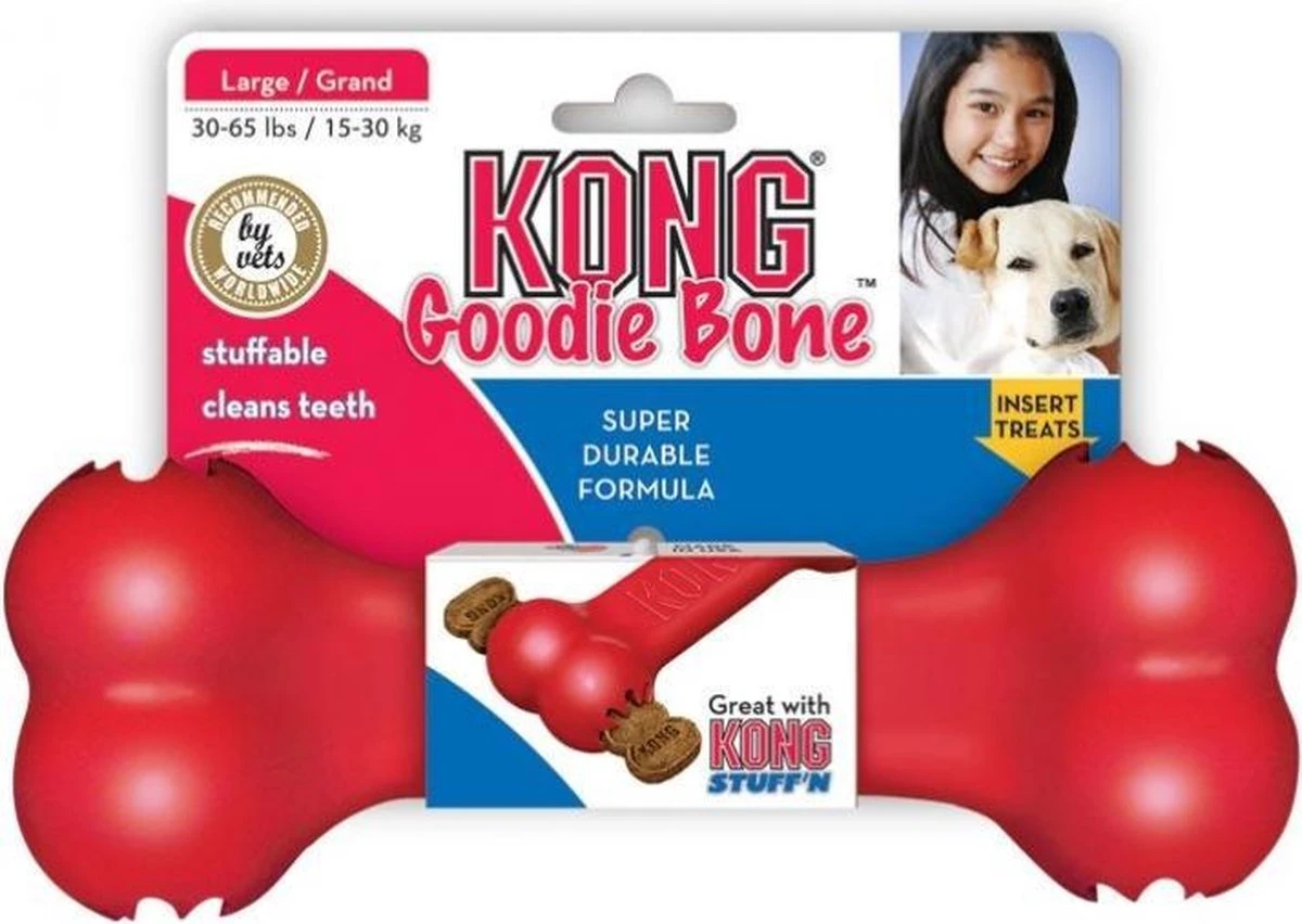 Kong Goodie Bone - Kauwspeelgoed - 178 Mm X 153 Mm X 51 Mm - Rood - 1 Stuk 5 Kong Goodie Bone - Kauwspeelgoed - 178 Mm X 153 Mm X 51 Mm - Rood - 1 Stuk - Afbeelding 3