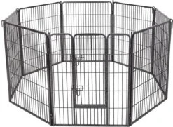 MaxxPet Puppyren - Hondenbench - Hondenren- Puppyren Met 8 Kennelpanelen - Staal -80 X 100 Cm Ø 210 Cm -Hondenbenodigdheden 1200x879