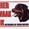 Merkloos Aluminum Waakbord: Hier Waak Ik Rottweiler Met Zijaanzicht -Hondenbenodigdheden 1200x886 1