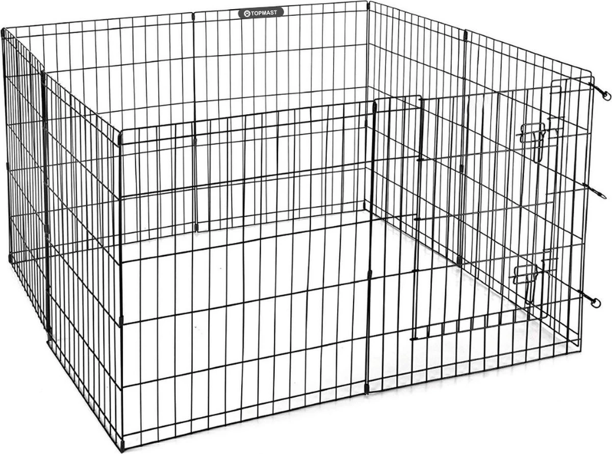 Topmast Puppyren Uitvouwbaar - Zwart - 560 Cm Omtrek - 60 Cm Hoog - Opvouwbaar XL - Hondenren 3 Topmast Puppyren Uitvouwbaar - Zwart - 560 Cm Omtrek - 60 Cm Hoog - Opvouwbaar XL - Hondenren
