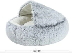 Mooki Nova Plushe - Kattenmand - Luxe Kattenbed - Kattenkussen - Cavebed - Donut - Extra Zacht & Comfortabel - Hondenmand - Lichtblauw - 50 Cm -Hondenbenodigdheden 1200x897 4