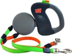 Wigzi Dual Doggie 2.0 Voor Twee Honden - Hondenriem - Grijs - 3m - <22 Kg (per Hond)