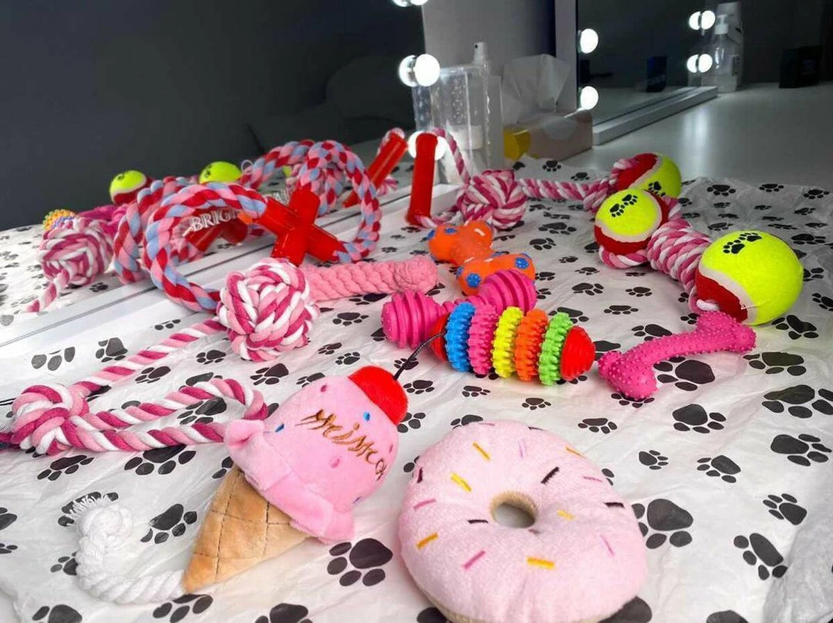 Honden Speelgoed - Puppy Speelgoed - 11 Stuks - Roze - 1 Speeltje Gratis - Honden Knuffel - Trektouw - Honden Speeltjes 7 Honden Speelgoed - Puppy Speelgoed - 11 Stuks - Roze - 1 Speeltje Gratis - Honden Knuffel - Trektouw - Honden Speeltjes - Afbeelding 5