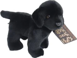 Boony - Natural Decoration - Labrador Pluche Staand - Zwart - 20 Cm