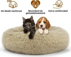 Behave Donut Hondenmand - Hondenkussen - Hondenbed - Kattenmand - Fluffy - Donut - 50cm - Beige -Hondenbenodigdheden 1200x966 4