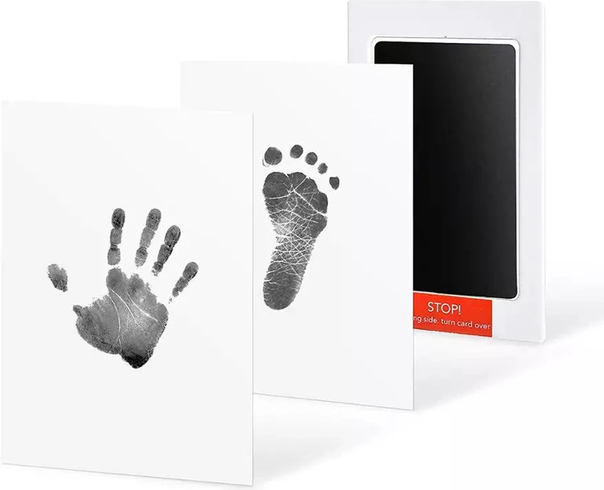 NOVOB® Inktafdruk Maat S (12.5x8cm) - Voetafdruk Baby - Handafdruk Baby - Pootafdruk Hond | Voor Baby Of Huisdieren (+/- 20kg) 4 NOVOB® Inktafdruk Maat S (12.5x8cm) - Voetafdruk Baby - Handafdruk Baby - Pootafdruk Hond | Voor Baby Of Huisdieren (+/- 20kg) - Afbeelding 2