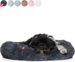 Snoozle Donut Hondenmand - Zacht En Luxe Hondenkussen - Wasbaar - Fluffy - Hondenmanden - 60cm - Grijs